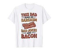 This Dad Runs On Sarcasm Dad Jokes and Bacon BBQ T-Shirt