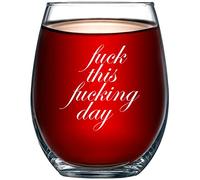 This Day Funny Stemless Wine Glass 15oz- Birthday or Christmas Gift For Office Coworkers Mom Dad - Sarcastic Gag Presents For Him Her Women Mother Best Friend