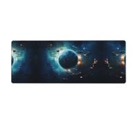 This Deep Blue Planet Keyboard and Mouse pad, 12x31.5 inches in Size, is Designed for Computers, Consoles, Offices, and is Also Suitable for Games and Study.