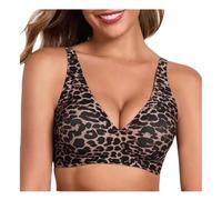 This deep V-Neck Seamless Bra is Specially Designed for Women and can Easily Create a Fashionable Low-Neck T-Shirt Look (UK, Alpha, XL, XXL, Regular, Regular, Black and White Leopard Print)