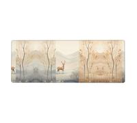 This Deer from a Distance Keyboard and Mouse pad, 12x31.5 inches in Size, is Designed for Computers, Consoles, Offices, and is Also Suitable for Games and Study.