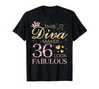 This Diva Makes 36 Look Fabulous 36th Birthday Queen B-day T-Shirt