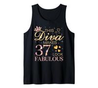 This Diva Makes 37 Look Fabulous 37th Birthday Queen B-day Tank Top