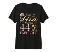 This Diva Makes 44 Look Fabulous 44th Birthday Queen B-Day Premium T-Shirt