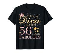 This Diva Makes 56 Look Fabulous 56th Birthday Queen B-day T-Shirt
