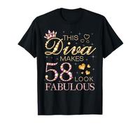 This Diva Makes 58 Look Fabulous 58th Birthday Queen B-day T-Shirt