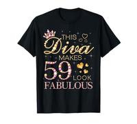 This Diva Makes 59 Look Fabulous 59th Birthday Queen B-day T-Shirt