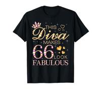 This Diva Makes 66 Look Fabulous 66th Birthday Queen B-day T-Shirt