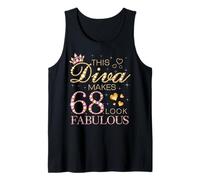 This Diva Makes 68 Look Fabulous 68th Birthday Queen B-day Tank Top