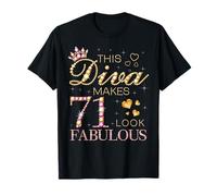 This Diva Makes 71 Look Fabulous 71st Birthday Queen B-day T-Shirt