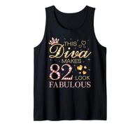 This Diva Makes 82 Look Fabulous 82nd Birthday Queen B-day Tank Top