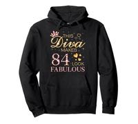 This Diva Makes 84 Look Fabulous 84th Birthday Queen B-day Pullover Hoodie