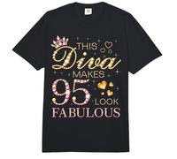 This Diva Makes 95 Look Fabulous 95th Birthday Queen B-Day Comfort Colors Adult Heavyweight T-Shirt