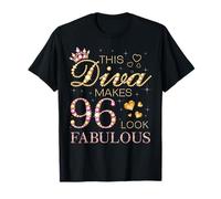 This Diva Makes 96 Look Fabulous 96th Birthday Queen B-day T-Shirt