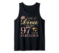 This Diva Makes 97 Look Fabulous 97th Birthday Queen B-day Tank Top
