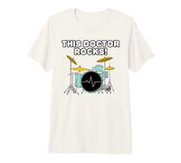 This Doctor Rocks, Drummer Musician, Medical Student Premium T-Shirt