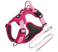 This dog harness and leash set is designed specifically for Lhasa Apso. It features an adjustable, pull-resistant harness with a 1.5-meter leash. red XL