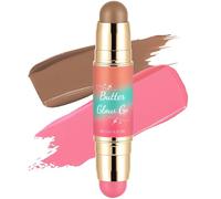 This dual-ended blush and bronzer is a two-in-one multifunctional makeup stick for contouring the face and body, creating a dewy, matte finish. It's easy to apply and moisturizes smoothly.