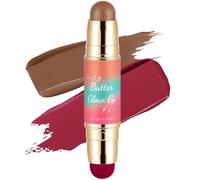This dual-ended blush stick is buildable and blendable for a soft matte finish. This nourishing blush and bronzer combo is suitable for the face, cheeks, and lips, and is easy to apply.