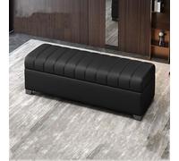 This elegant leather storage stool combines functionality with style, making it an ideal addition to any home. Crafted from leather with vertically segmented stitching, it bring