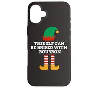 This Elf Can Be Bribed With Bourbon Christmas Santa Helper Case for iPhone 16 Plus
