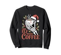 This Elf Needs Coffee Addict Christmas Tired Mom Life Sweatshirt