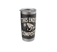 This Ends in Compost Frog Eco Gardening Humor Stainless Steel Insulated Tumbler