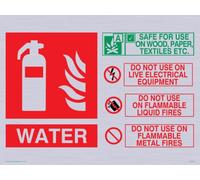 This extinguisher contains Water instructions for use Sign Sign - 200x150mm - A5L