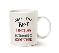 This Father's Day Gifts Godfather Coffee Mug, Only The Best Uncles Get Promoted to Godfather Cup for Godfather Uncle from Godchild, White 11 Oz