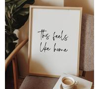 'This Feels Like Home' Wall Art Print, Modern Typography Design, Home Decor, Guest Room Prints, Hallway Decor, Entry Way Prints