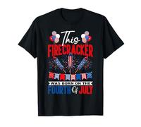 This Firecracker Was Born On The Fourth Of July USA Flag T-Shirt