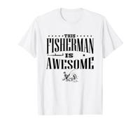 This Fisherman is Awesome Funny Fishing Value Graphic T-Shirt, Men, White, M
