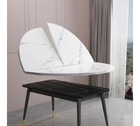 This foldable round table is crafted from solid wood, showcasing a beautiful warm grain and exceptional craftsmanship that ensures long-lasting durability. Its innovative semi-circular desig