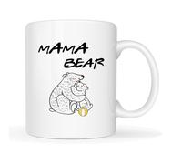 This Funny Mother's Day Mama Bear Coffee Mugs, Birthday Gift Idea for Mom Mommy Mother Her, White 11 Oz