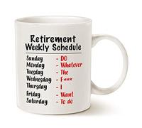This Funny Retirement Gag Christmas Gifts for Family Mom Dad Women Men, Retired Schedule Calendar Office Coffee Mugs for Coworker Ceramic Cups, 11 Oz