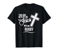 This Girl Gets by On Jesus and Rugby for Rugby Players T-Shirt