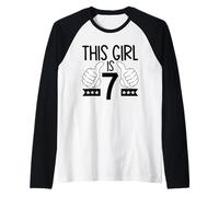 This Girl is 7 - Birthday Celebration Raglan Baseball Tee