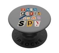 This Girl Is A Spy Funny Detective Costume Secret Agent PopSockets Adhesive PopGrip