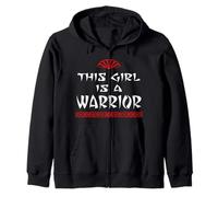 This Girl Is A Warrior Workout Asian Chinese Inspirational Zip Hoodie