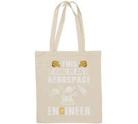 This Girl is an Aerospace Engineer Space Exploration Saturn Graphic Natural Cotton Tote Bag White
