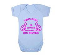 This Girl is Getting Promoted to Big Sister (Thumbs up Sibling Announcement) Baby Grow Vest, 0-3 Months, Pastel Blue