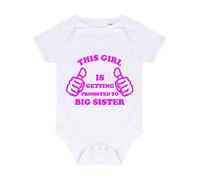 This Girl is Getting Promoted to Big Sister (Thumbs up Sibling Announcement) Baby Grow Vest, 6-12 Months, White
