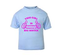 This Girl is Getting Promoted to Big Sister (Thumbs up Sibling Announcement) Short Sleeve Cotton Toddler t Shirt, 3-4 Years, Pastel Blue