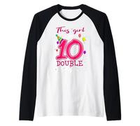 This Girl is Now 10 Double Digits 10 Years Old 10th Birthday Raglan Baseball Tee