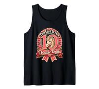 This Girl is Now 10 Double Digits 10th Birthday Girl Horse Tank Top