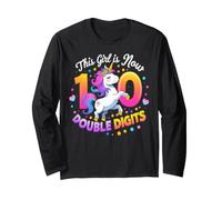 This Girl is Now 10 Double Digits Magical Unicorn Birthday Long Sleeve T-Shirt