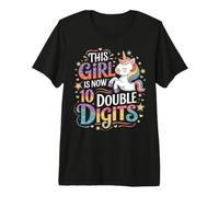 This Girl is Now 10 Double Digits Magical Unicorn Birthday Premium T-Shirt