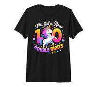 This Girl is Now 10 Double Digits Magical Unicorn Birthday Premium T-Shirt
