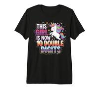 This Girl is Now 10 Double Digits Magical Unicorn Birthday Premium T-Shirt