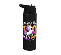 This Girl is Now 10 Double Digits Magical Unicorn Birthday Stainless Steel Insulated Water Bottle